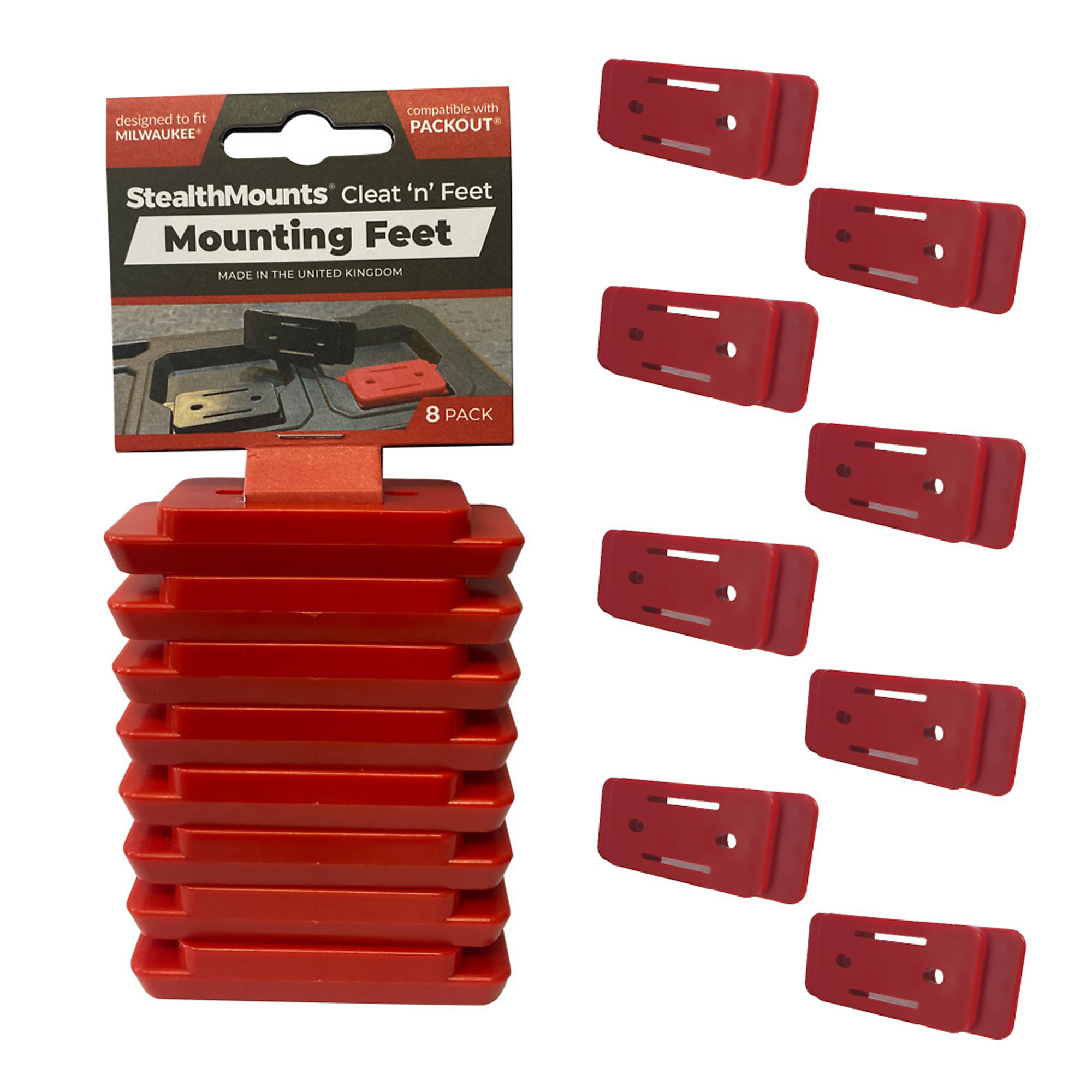 StealthMounts Mounting Feet compatible with Packout (8 pack)